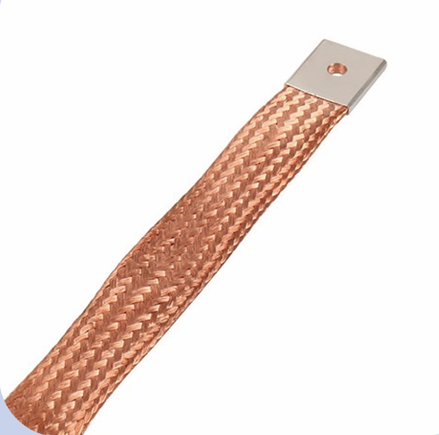 金属線が編み込まれた柔軟な編組バスバー